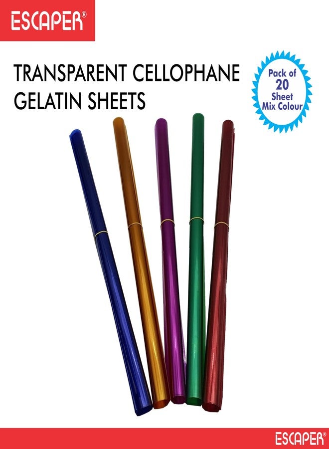 ESCAPER أوراق جيلاتينية شفافة من السيلوفان من إسكيبر (ألوان متنوعة - 19 × 29 بوصة - عبوة من 20 ورقة) لتغليف الهدايا، والسلال، وباقات الزهور، والأعمال اليدوية، والتغليف الزخرفي - Image 3